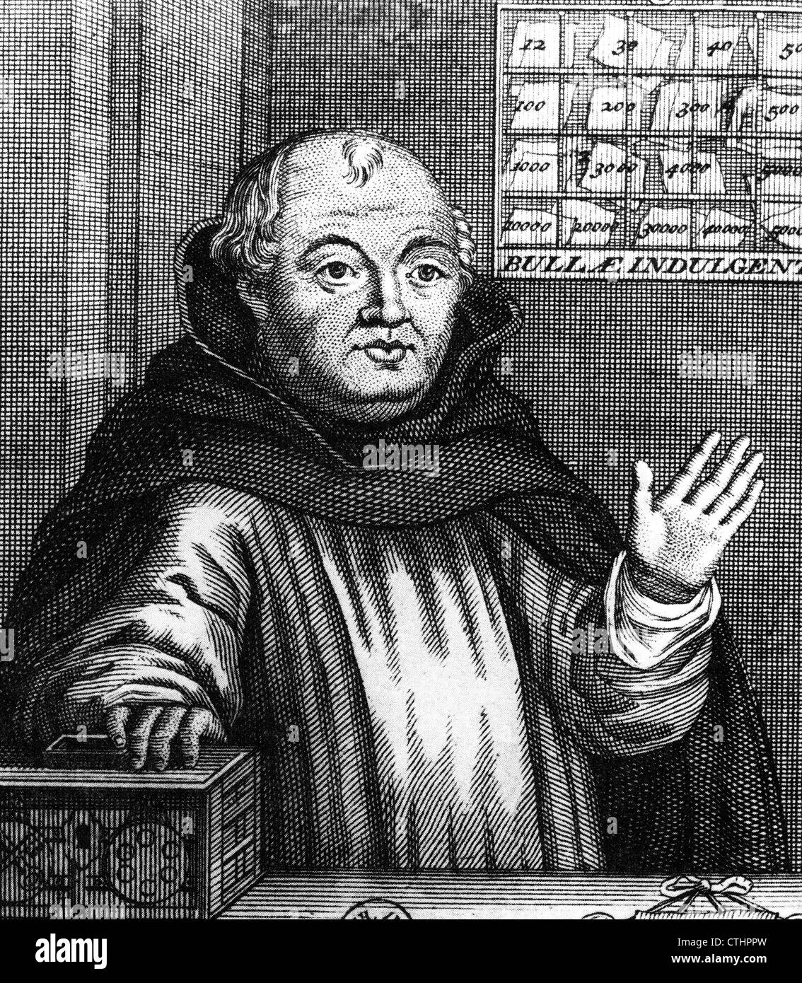 JOHANN TETZEL (1465-1519) deutsche Dominikanischer Prediger verantwortlich für den Verkauf von Ablässen in Deutschland Stockfoto