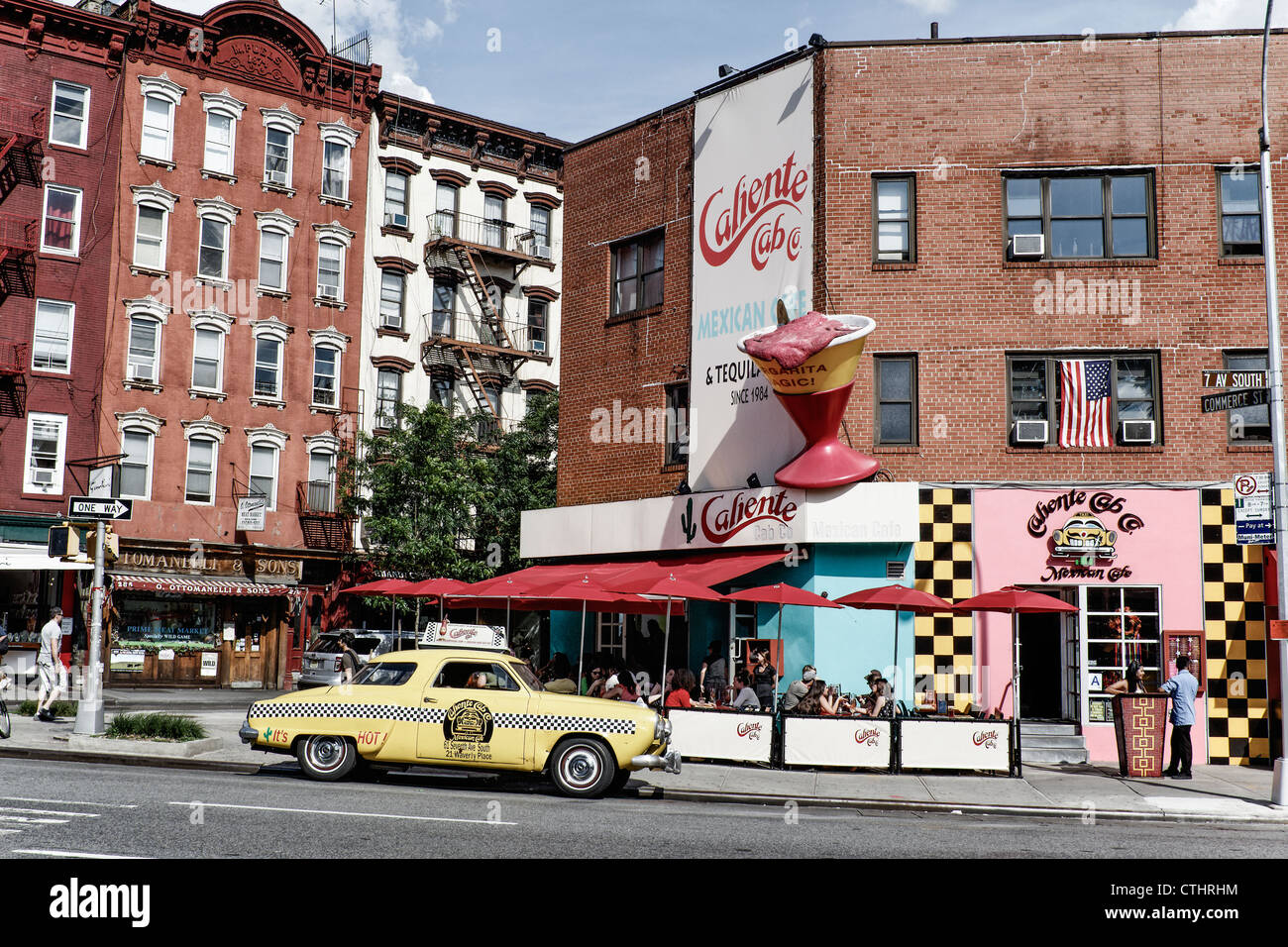 Caliente Cab, mexikanisches Restaurant, Westdorf, 7th Ave South, New York Stockfoto