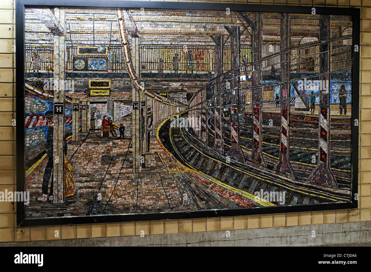 Mosaik der New Yorker U-Bahn, Edith Kramer, USA Stockfoto
