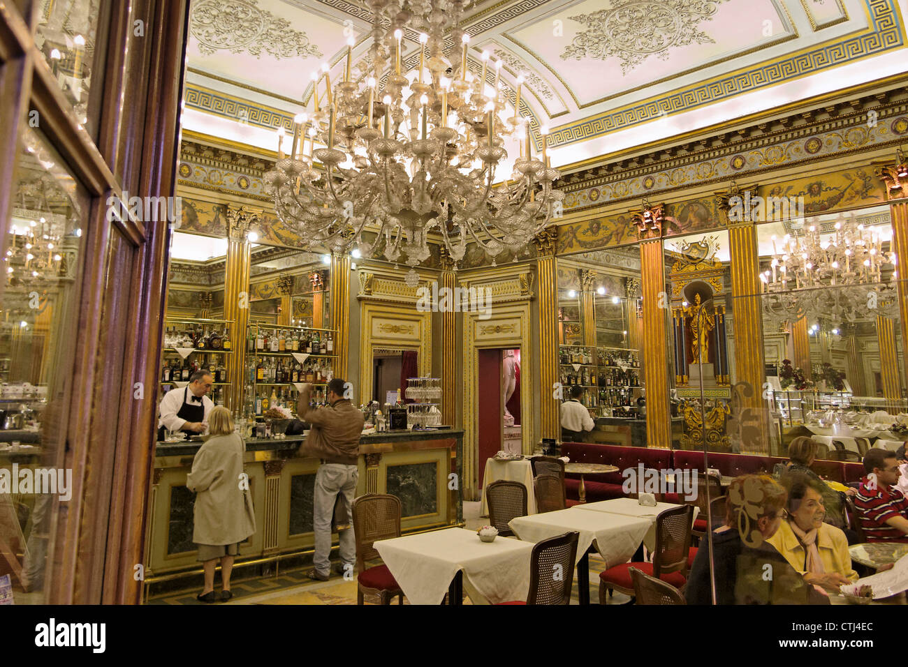 Innen Ansicht des Cafe San Carlo Torino, Piemont, Italien Stockfoto