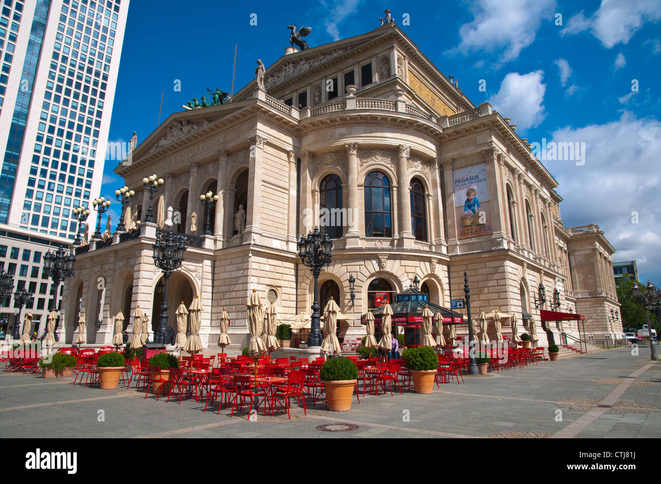 Alte Oper Opernhaus Opernplatz Quadrat Zentrale Frankfurt Am Main Stadtstaat Hessen Deutschland Europa Stockfoto