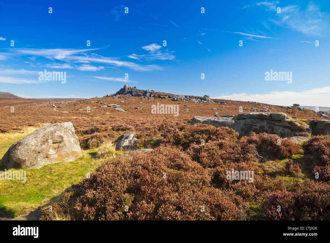 Über Owler-Tor in der Nähe von Fox House im Peak District Nationalpark Derbyshire England UK Stockfoto