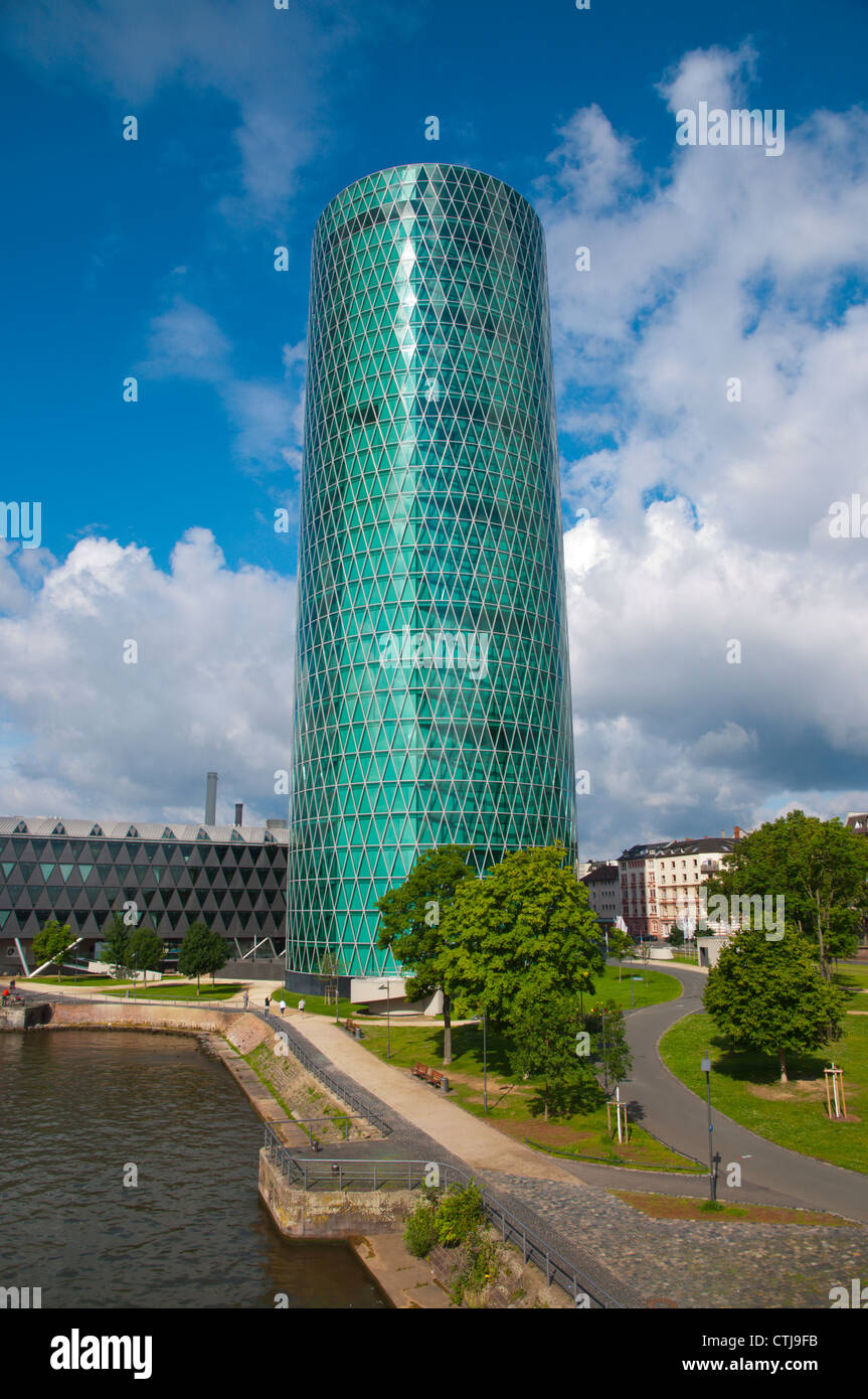 Westhafen tower (2003) Westhafen der westlichen Hafengebiet und zentrale Frankfurt Am Main Hessen Deutschland Europa Stockfoto
