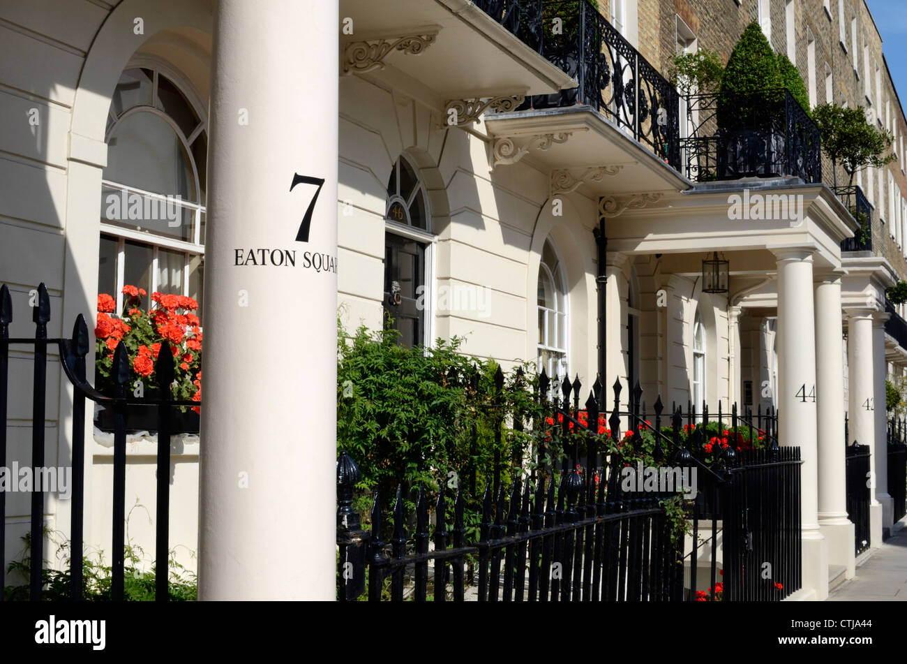 Häuser in Eaton Square, London, UK Stockfoto