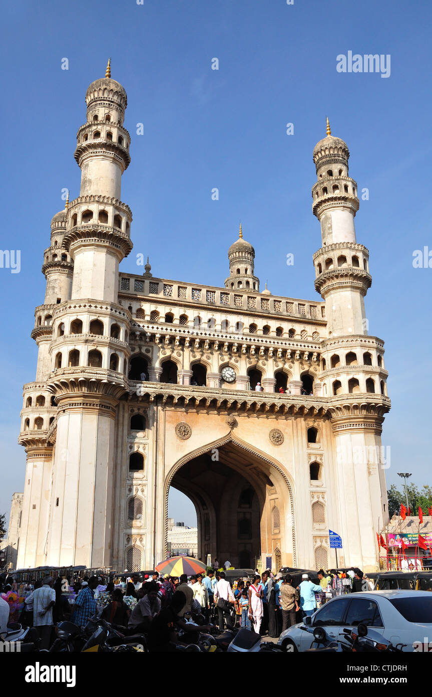 Charminar, zum weltweiten Symbol von Hyderabad Stockfoto