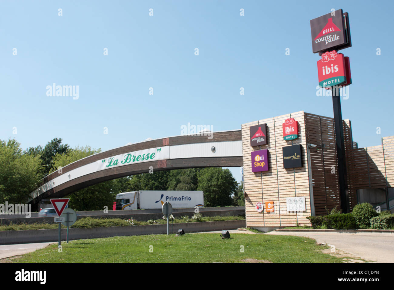 Aire de Bourg Jasseron A40 Bourg En Bresse Ain Frankreich Stockfoto