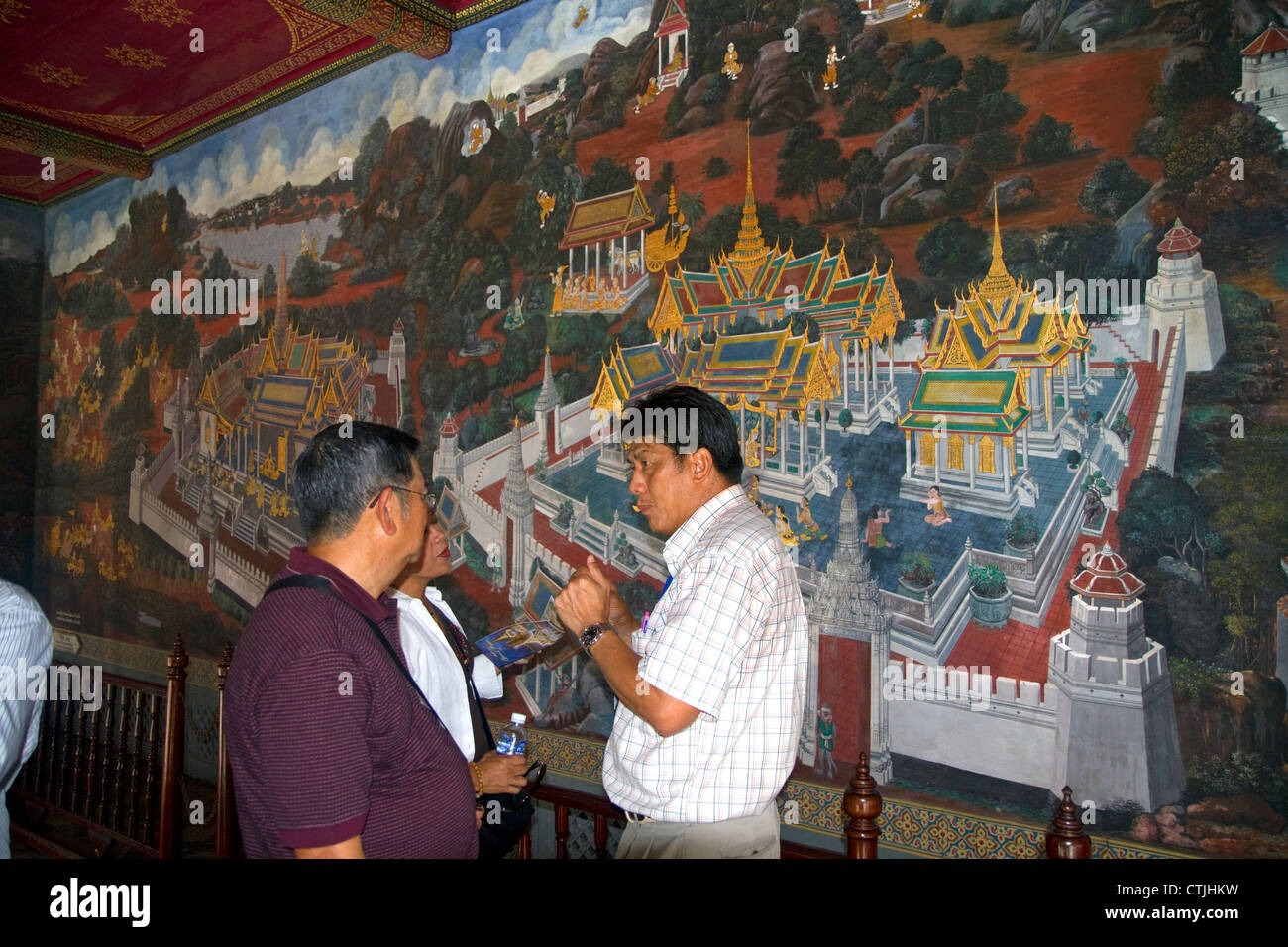 Wandbild im Grand Palace in Bangkok, Thailand. Stockfoto