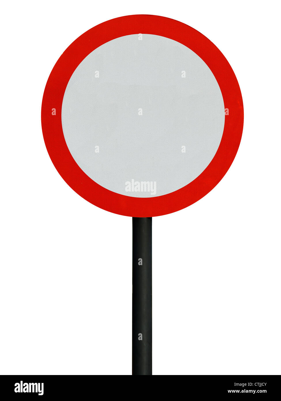 Rote leere Runde Verkehrszeichen Stockfoto
