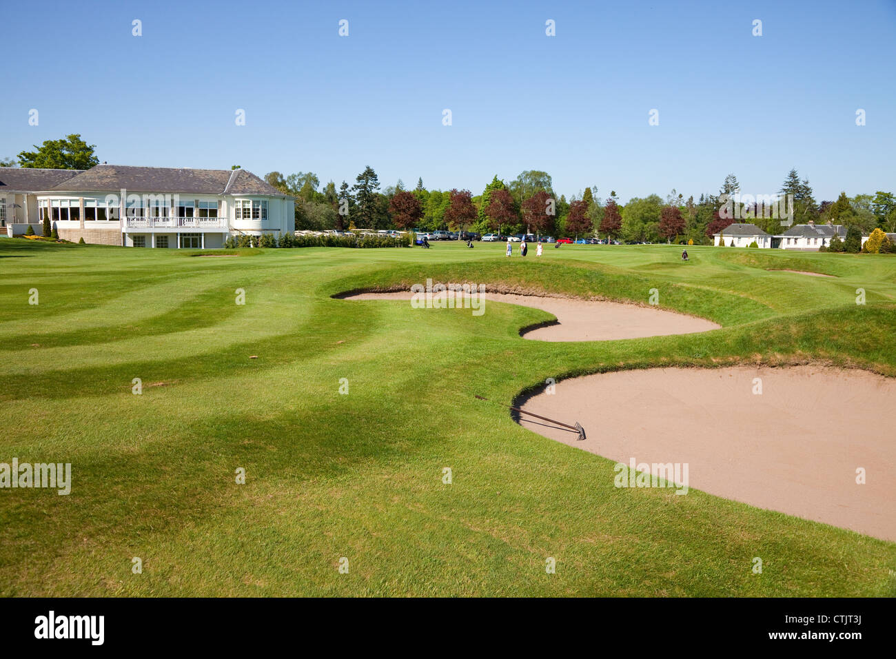 Gleneagles Golf Kurs mit dem Dormie House Restaurant und Club Zimmer Stockfoto