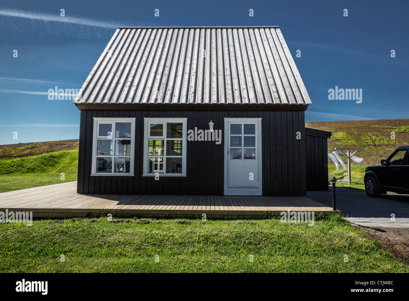 Pensionen in Hellnar, Snaefellsnes Halbinsel, Island Stockfoto