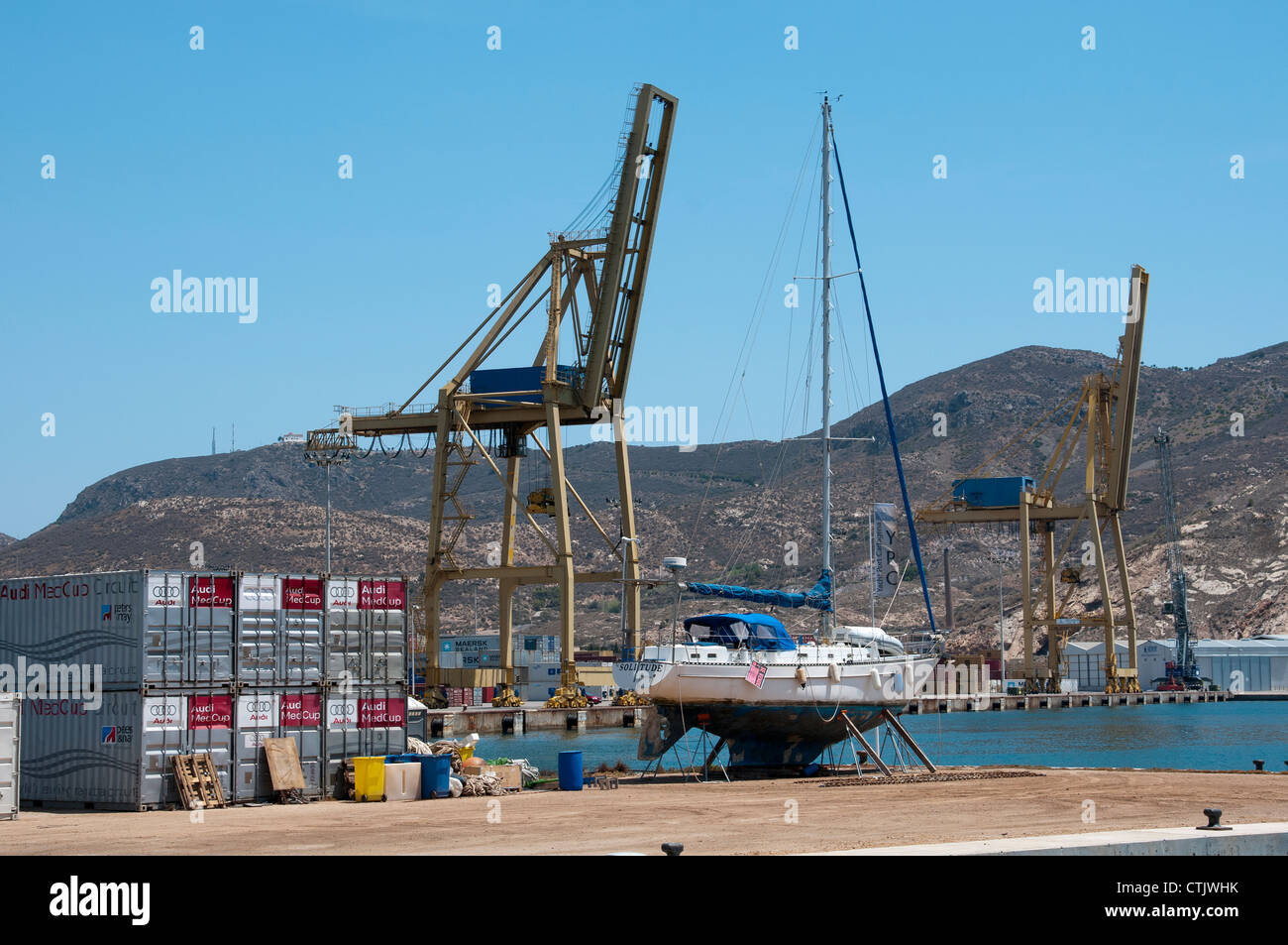 Yachthafen am Hafen Cartagena Südspanien Stockfoto