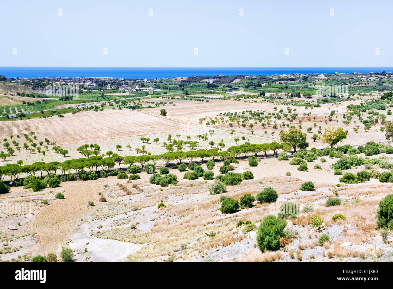 schöne Aussicht auf Mittelmeer-Küste in der Nähe von Agrigento, Sizilien Stockfoto