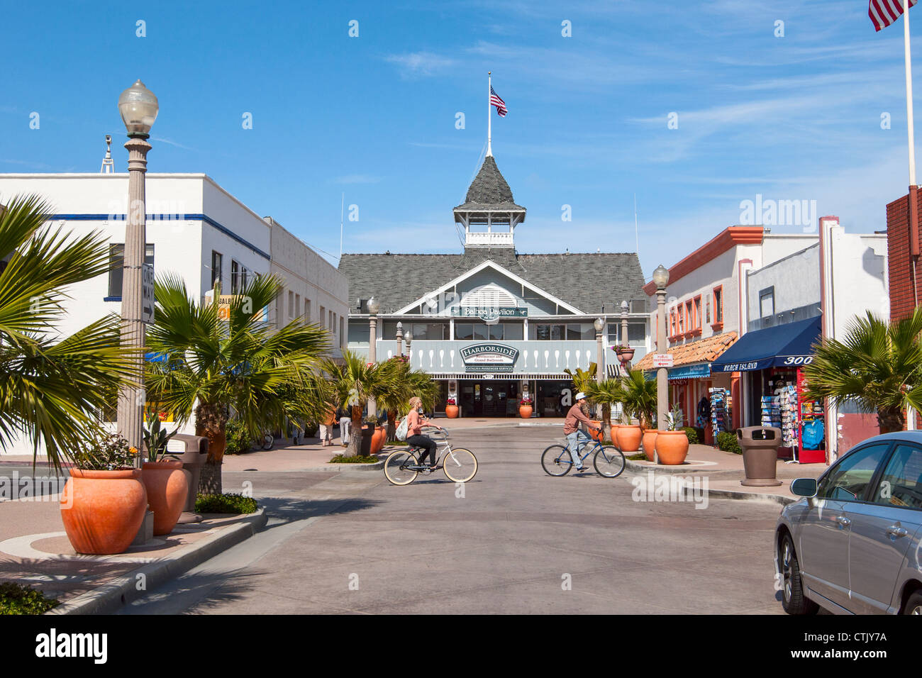 Das Wahrzeichen Balboa Pavilion in Newport Beach, Kalifornien. Stockfoto