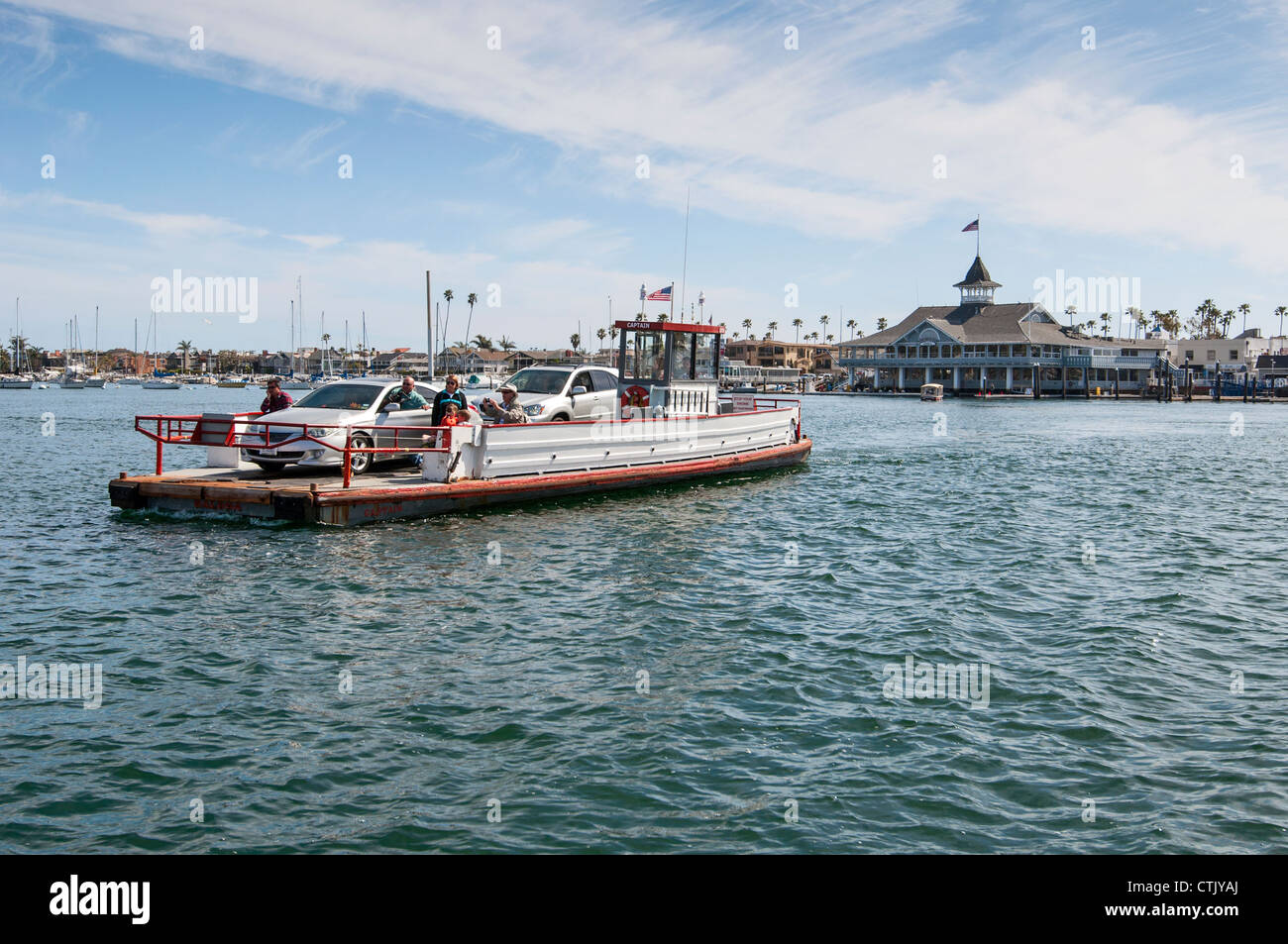 Die Balboa Island Autofähre in Newport Beach, Kalifornien. Stockfoto