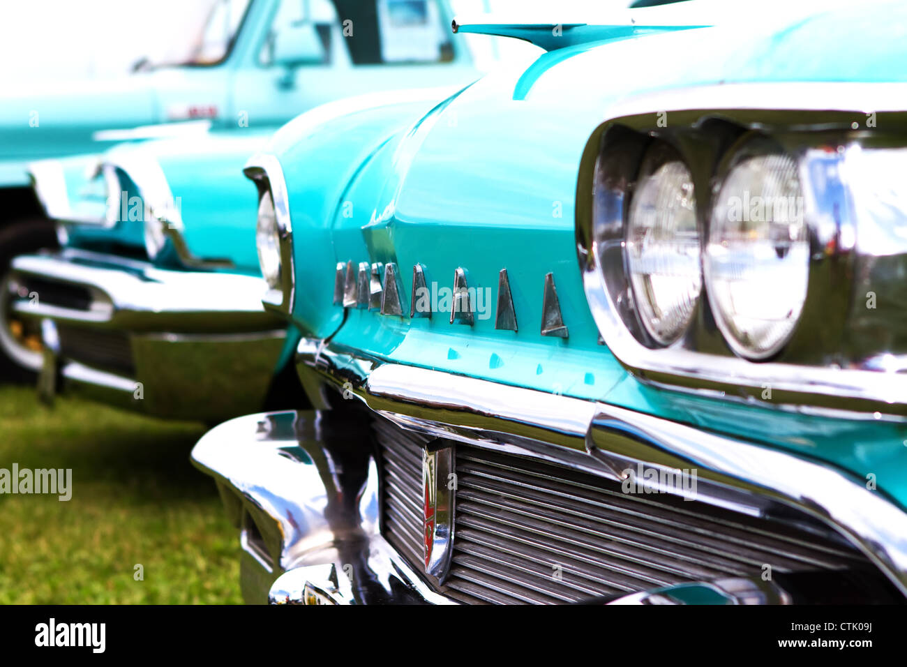 Cressing Tempel, Witham, Essex, Juli 2012. Eine Oldtimer-Show läuft jeden Sommer am historischen Ort in Essex Stockfoto