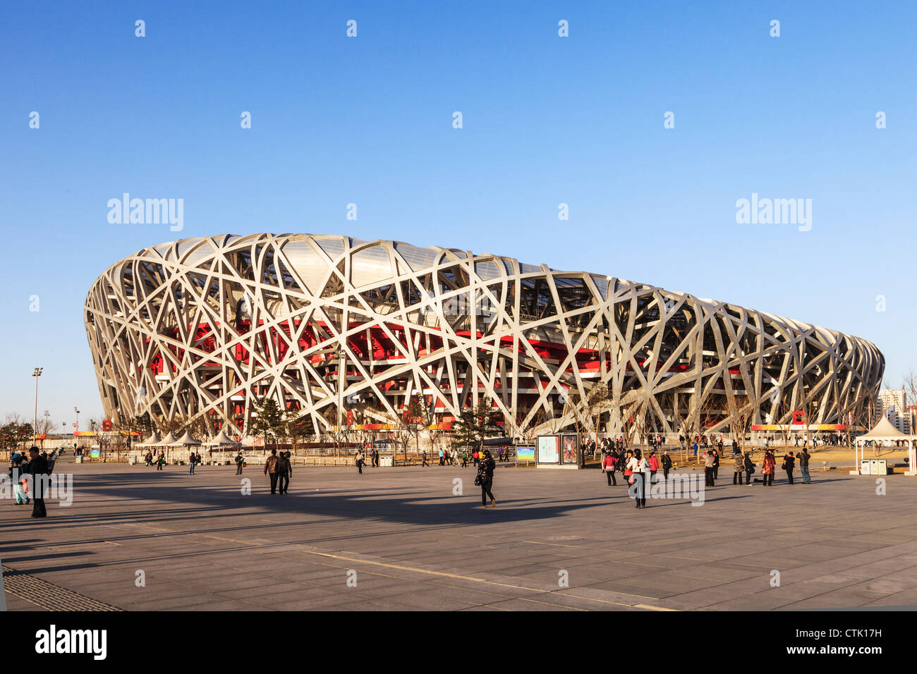Das Nationalstadion in Peking, China, gebaut für die Olympischen Spiele 2008. Stockfoto