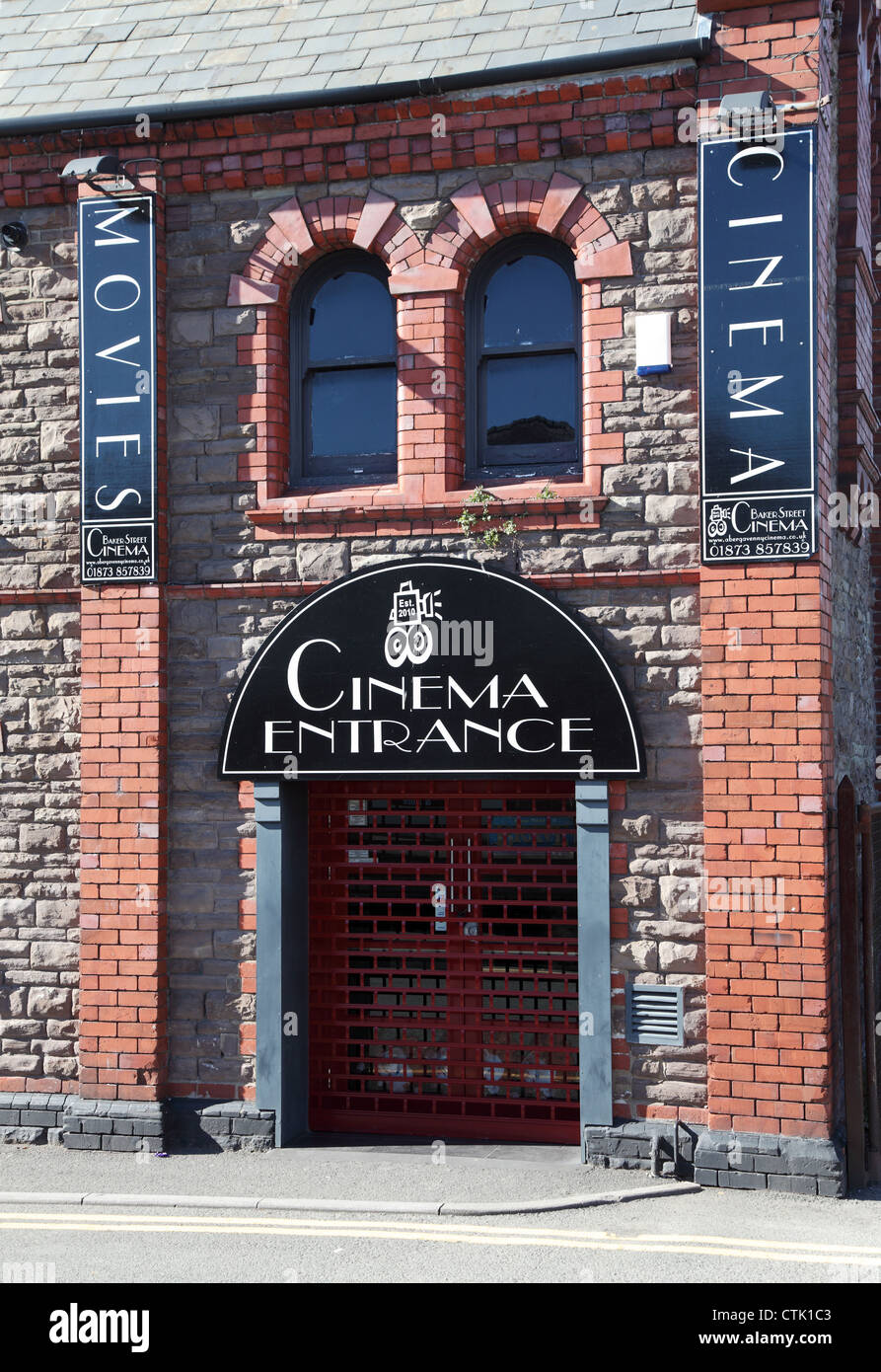 Kino Eingang Baker Street Abergavenny Wales UK Stockfoto