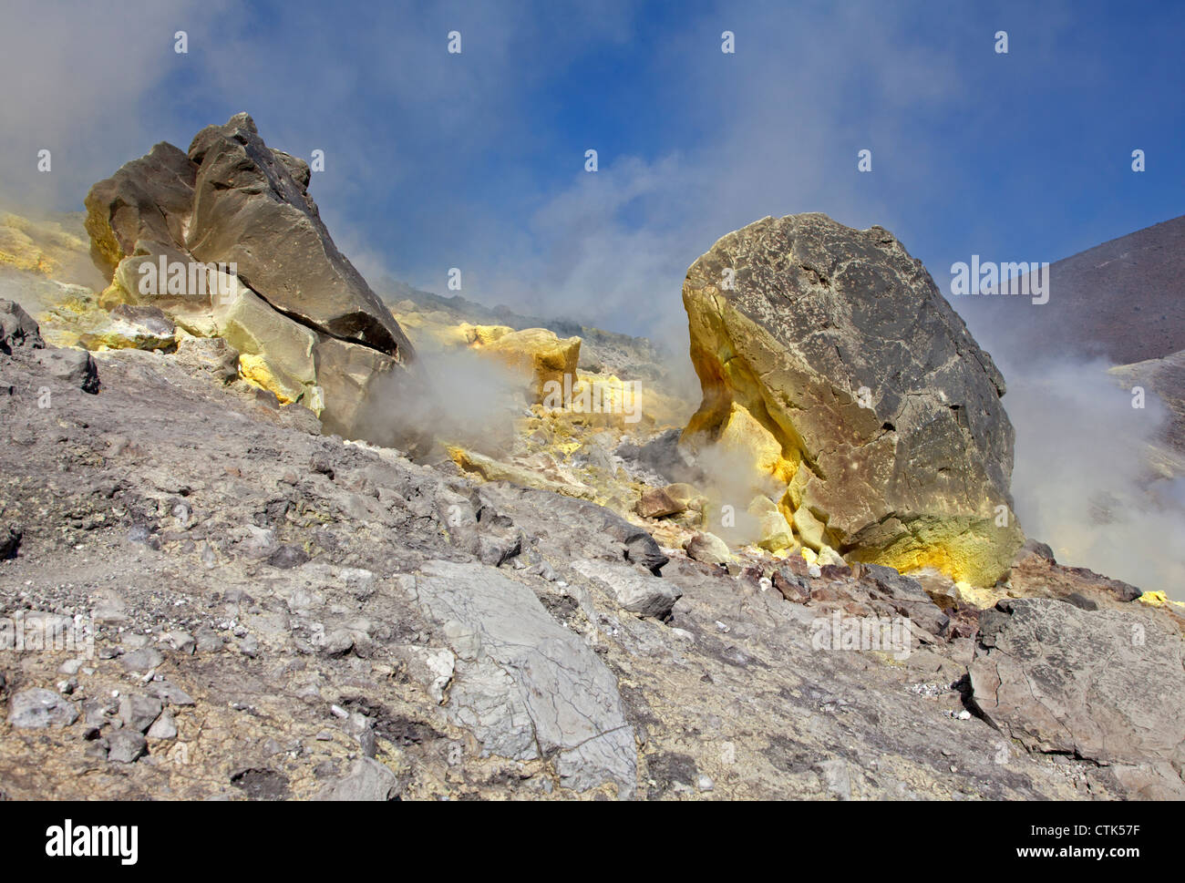 Schwefel auf Vulcano Island, Äolischen Inseln, Italien Stockfoto