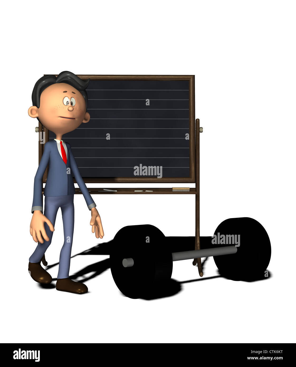 Cartoon-Figur Physiklehrer mit Masse Stockfoto