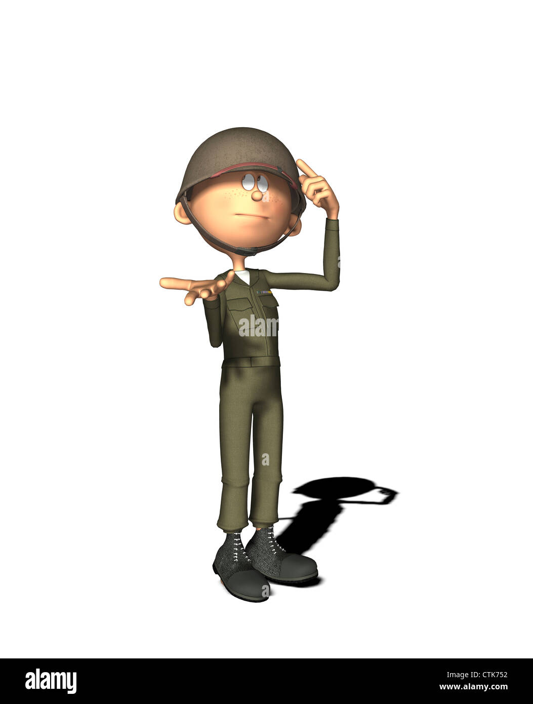 Cartoon Figur Soldat Stockfoto