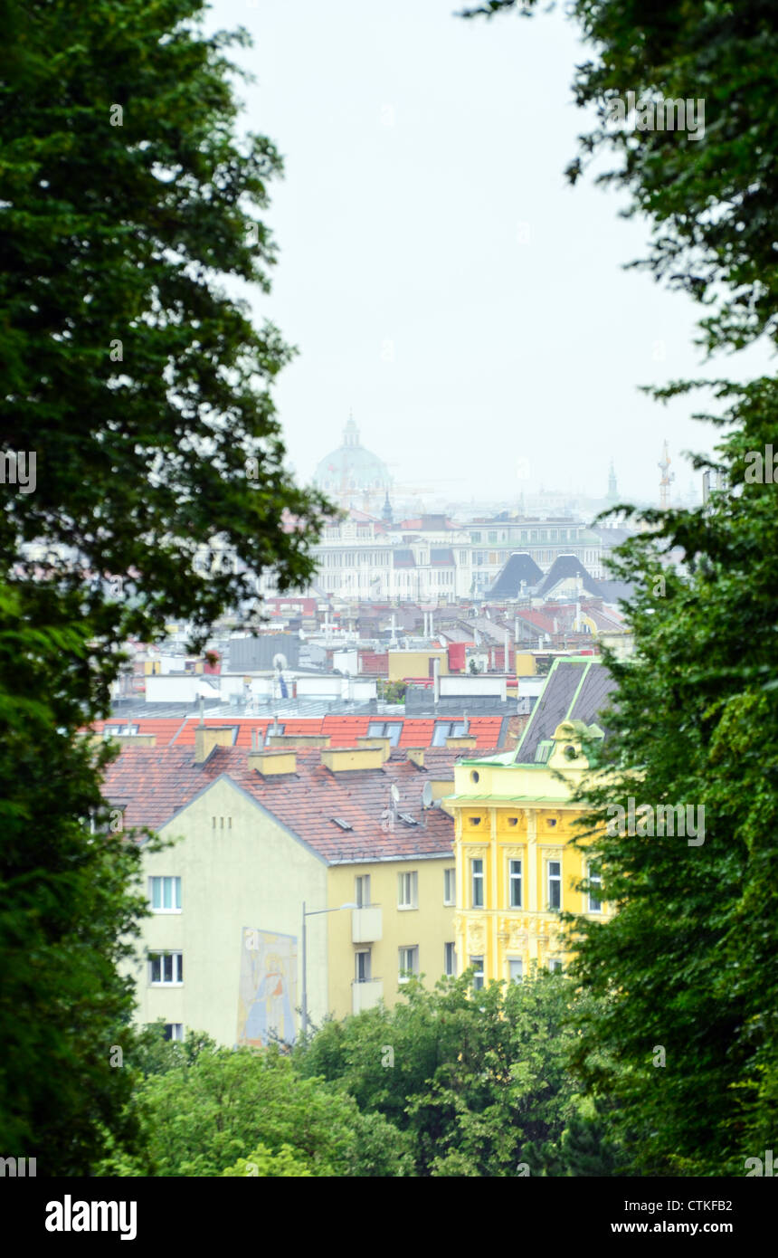Blick auf Veinna vom Schloss Schönbrunn Stockfoto