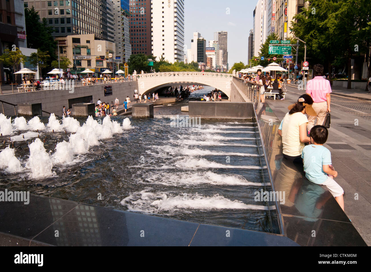 Cheonggyecheon, Seoul, Korea Stockfoto