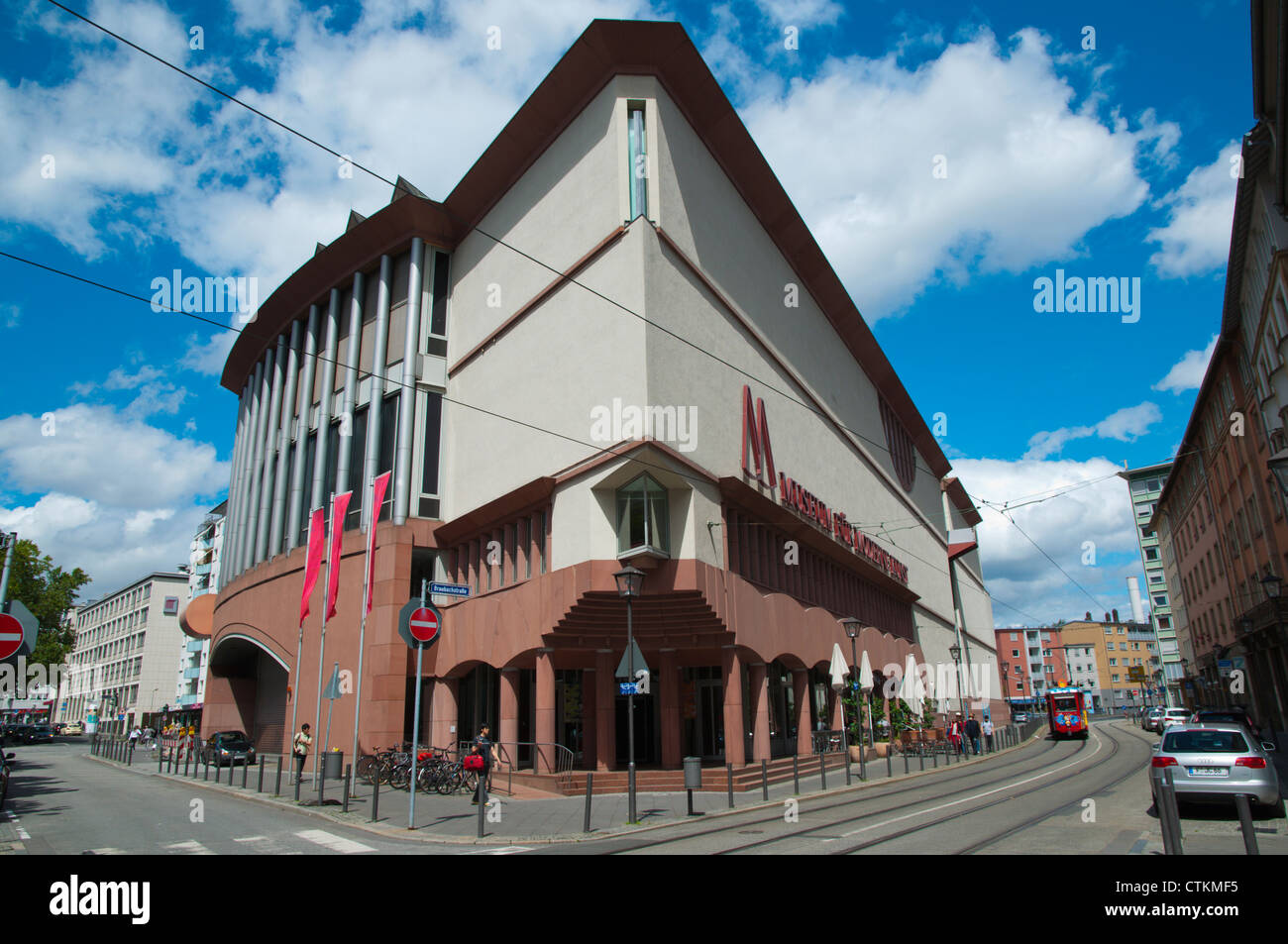 Museum für moderne Kunst (1991) von Hans Holbein entlang Braubachstraße Straße Frankfurt Am Main Bundesstaat Hessen Deutschland Europa Stockfoto