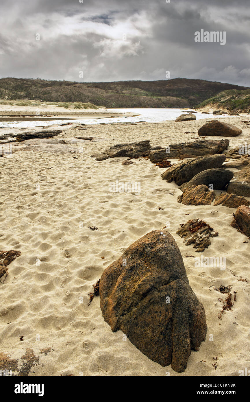 Der Strand an der Mündung des Flusses Margartet in Westaustralien Stockfoto
