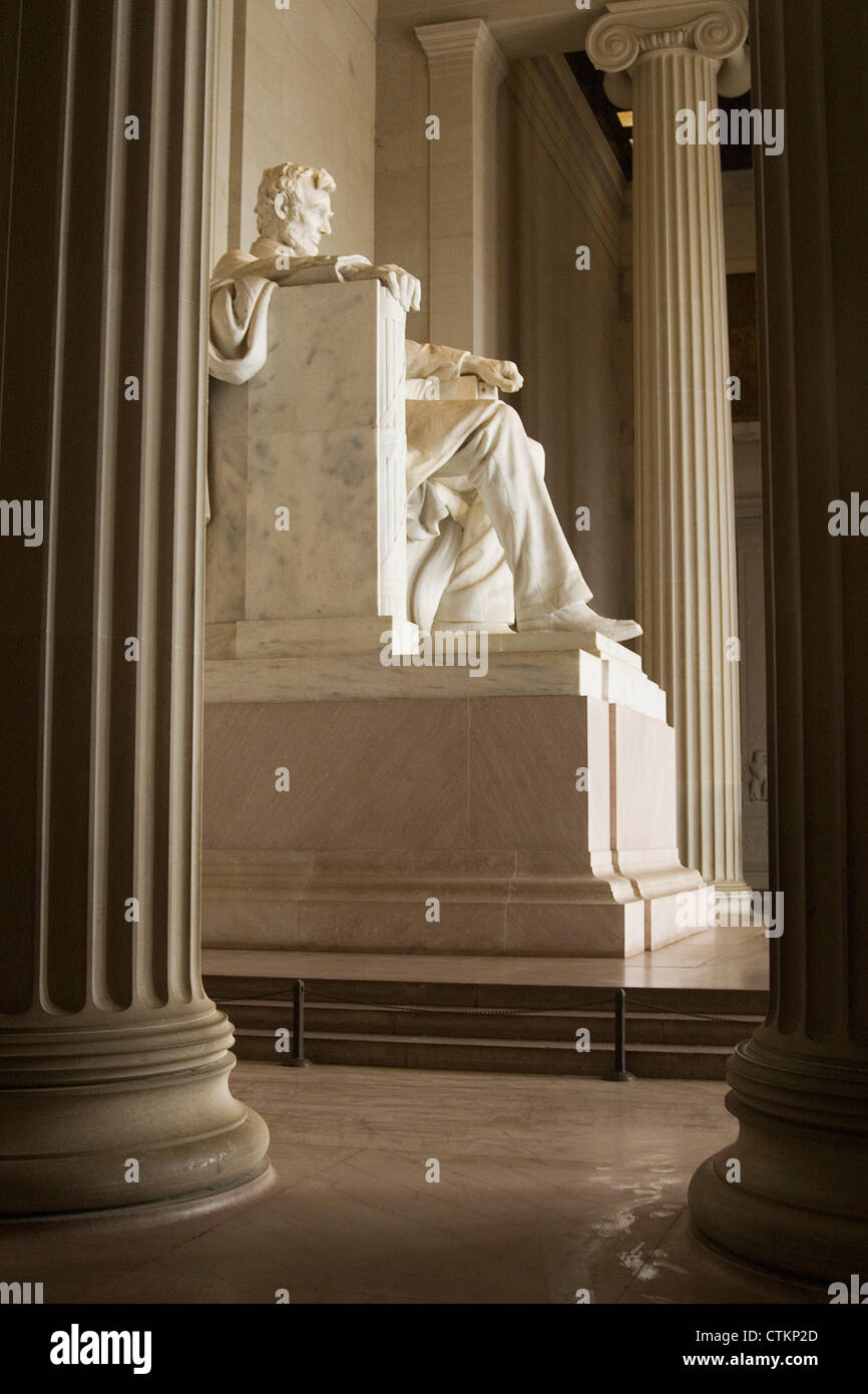 Lincoln Memorial mit Spalten von Seite Stockfoto