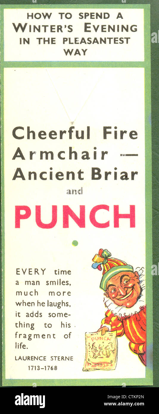 Lesezeichen, die Werbung der Zeitschriften Punch Stockfoto