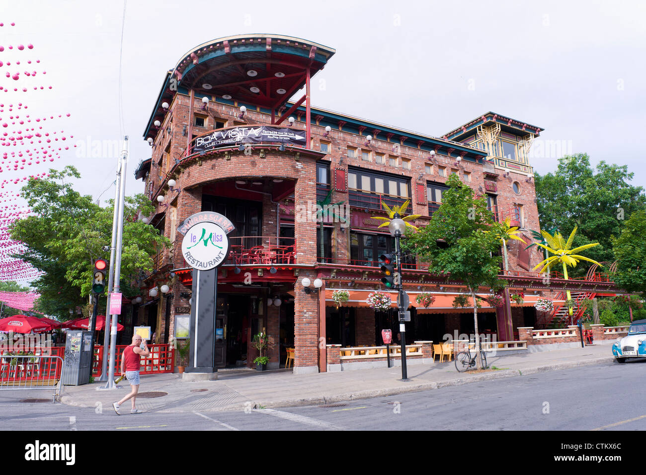 "Le Milsa" Restaurant, Gay Village, Montreal, Provinz Quebec, Kanada. Stockfoto