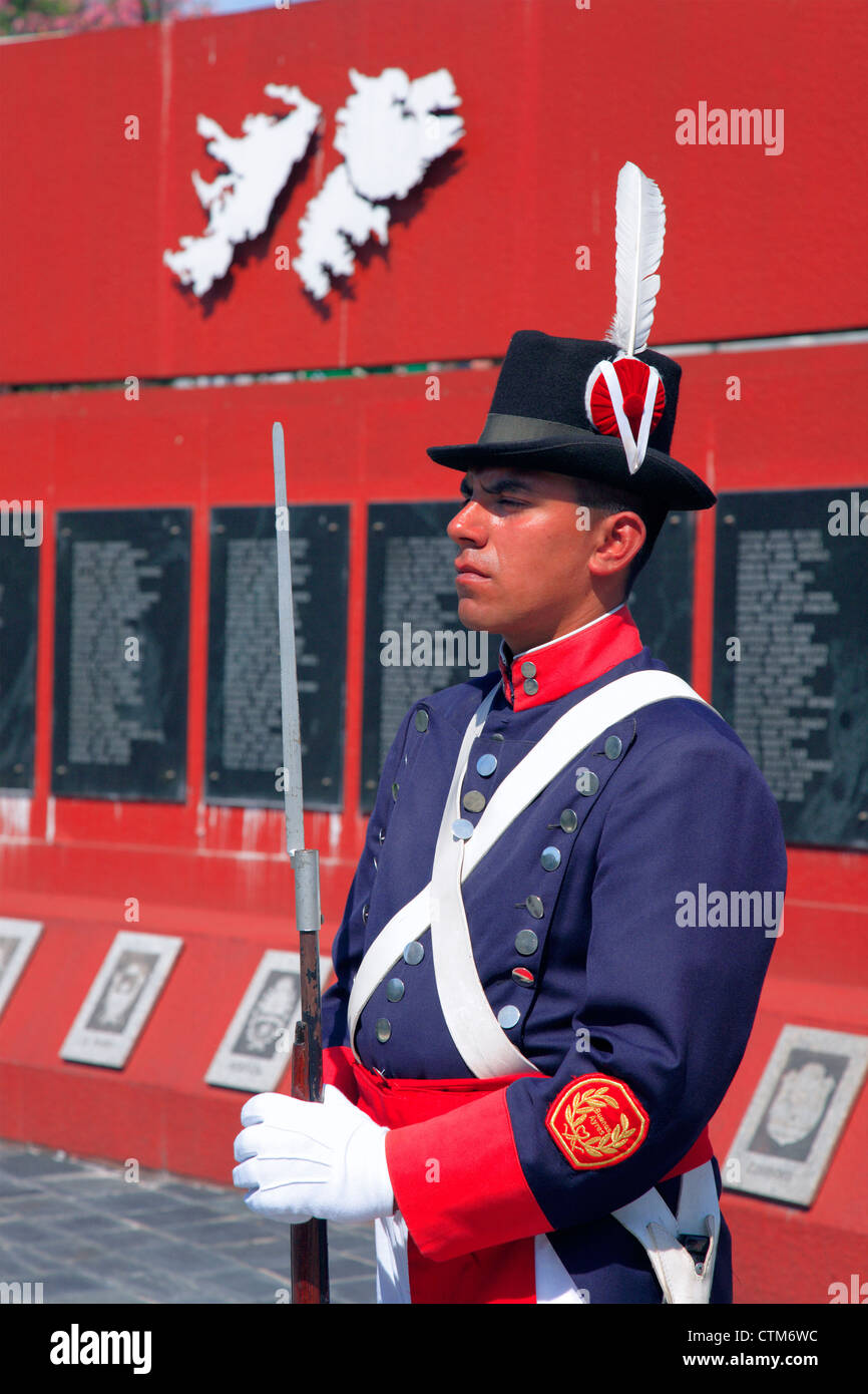Denkmal für gefallene Soldaten im Krieg der Faucklands Inseln Stockfoto