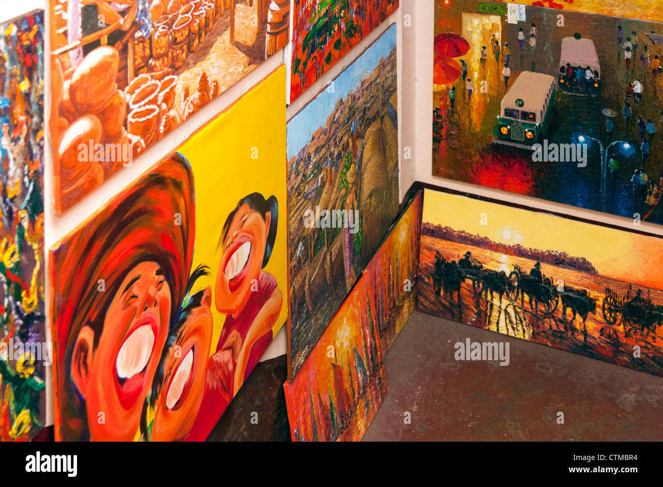 Kunstgalerie, Yangon, Myanmar Stockfoto
