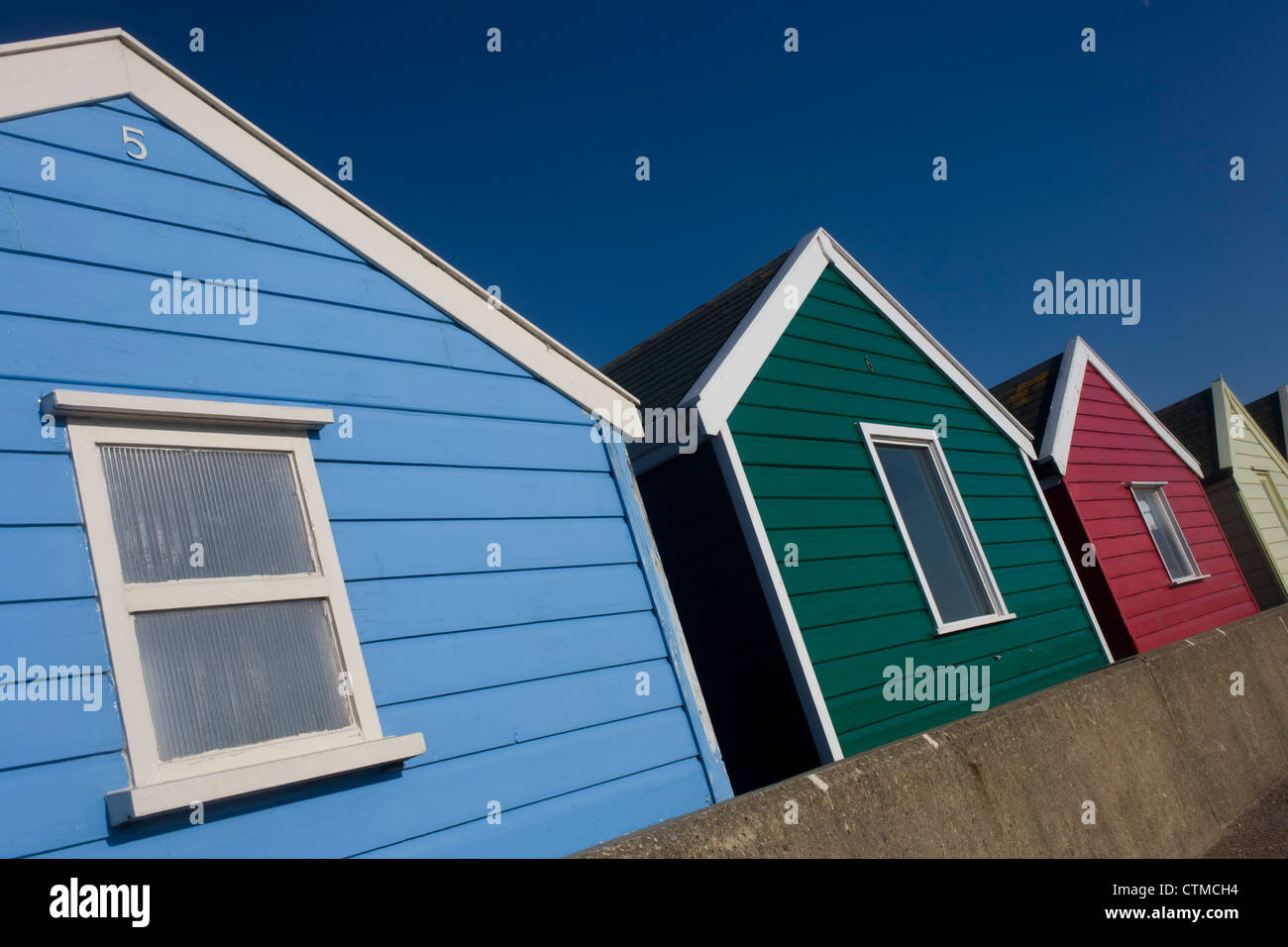 Teure Immobilien Strandhütte an der Suffolk am Meer Stadt Southwold, Suffolk. Stockfoto