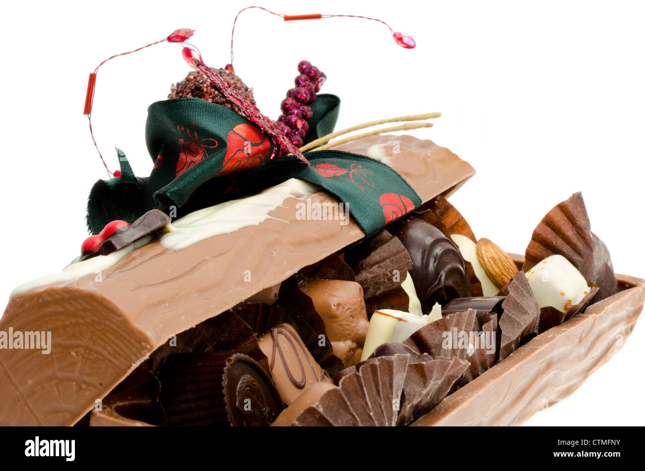 Melody Jane Miniatur-Schokoladen-Yule-Log Mit Deckchen | Puppenhaus-Zubehör Weihnachten | Maßstab 1:12