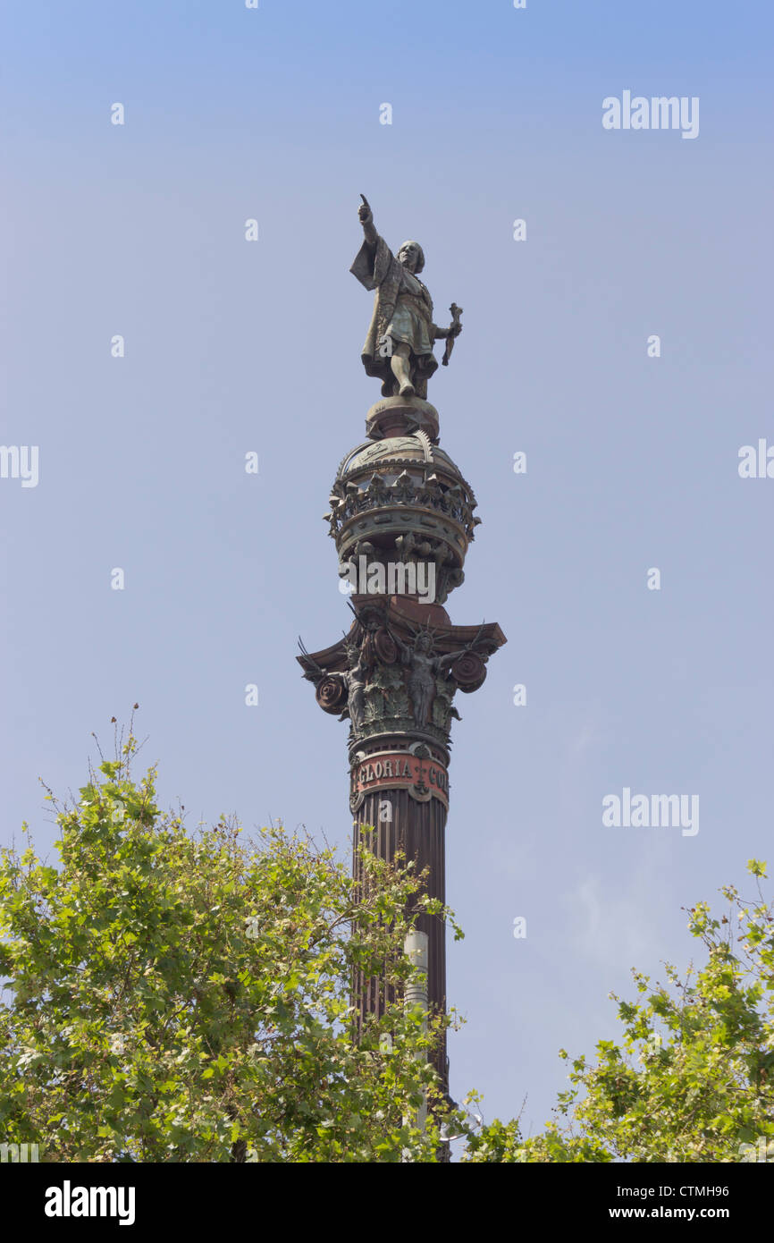 Barcelona, Spanien. Kolumbus-Denkmal. Stockfoto