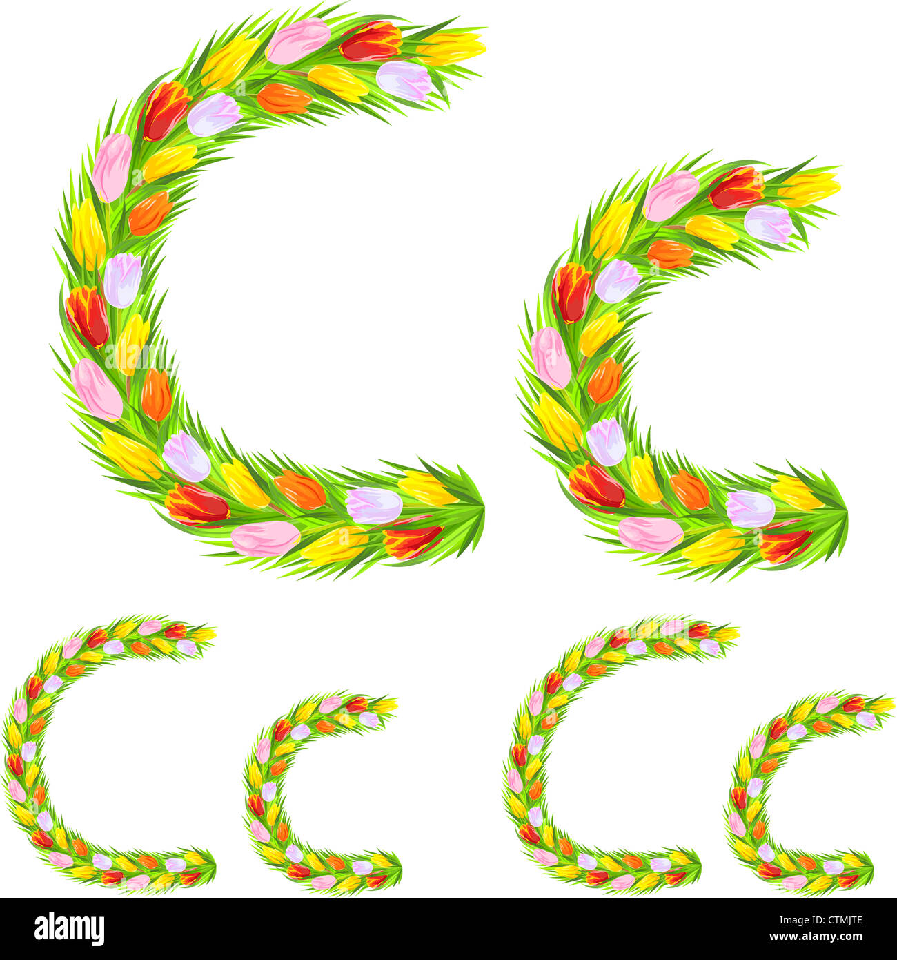 Schrift Art Buchstabe C Aus Blume Tulpe Mit Eine Andere Schriftart Hergestellt Kursiv Fett Regelmassige Stockfotografie Alamy