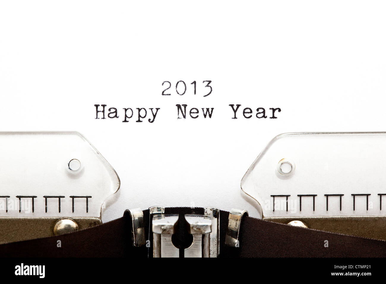 Konzept-Bild mit 2013 Happy New Year auf einer alten Schreibmaschine geschrieben Stockfoto