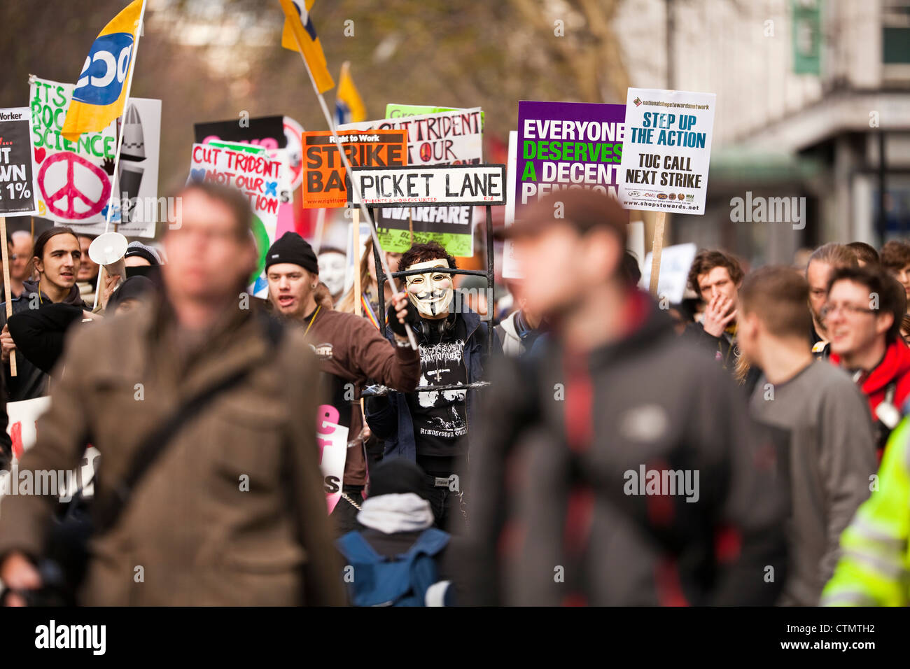 London März Protest im öffentlichen Sektor Stockfoto