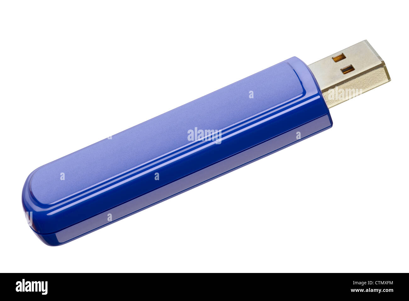 Nahaufnahme von einem USB-Flash-Speicher isoliert auf weiss, Adobe RGB Stockfoto