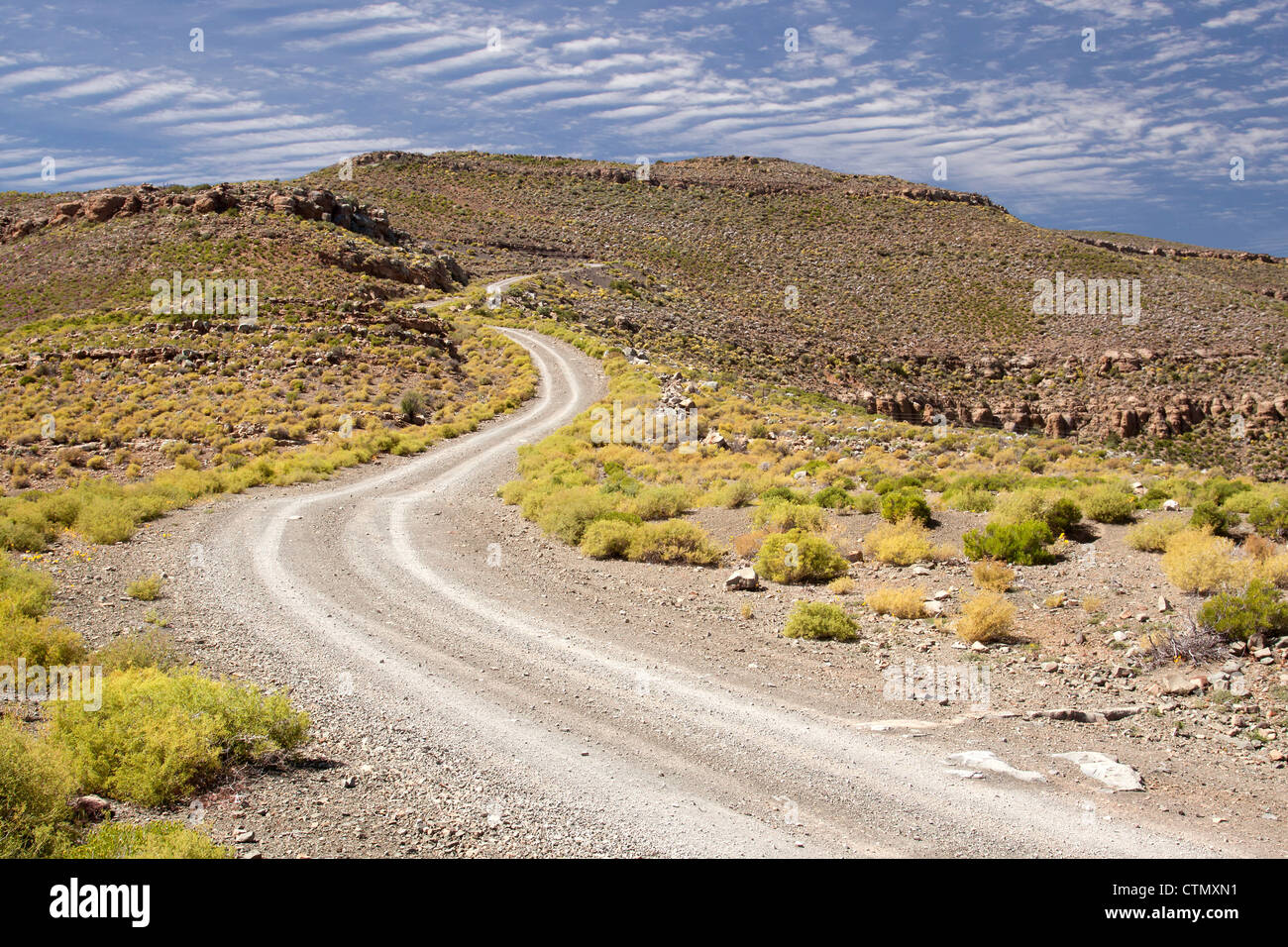 Blick auf Oubergpas in der Nähe von Sutherland, Western Cape, Südafrika Stockfoto