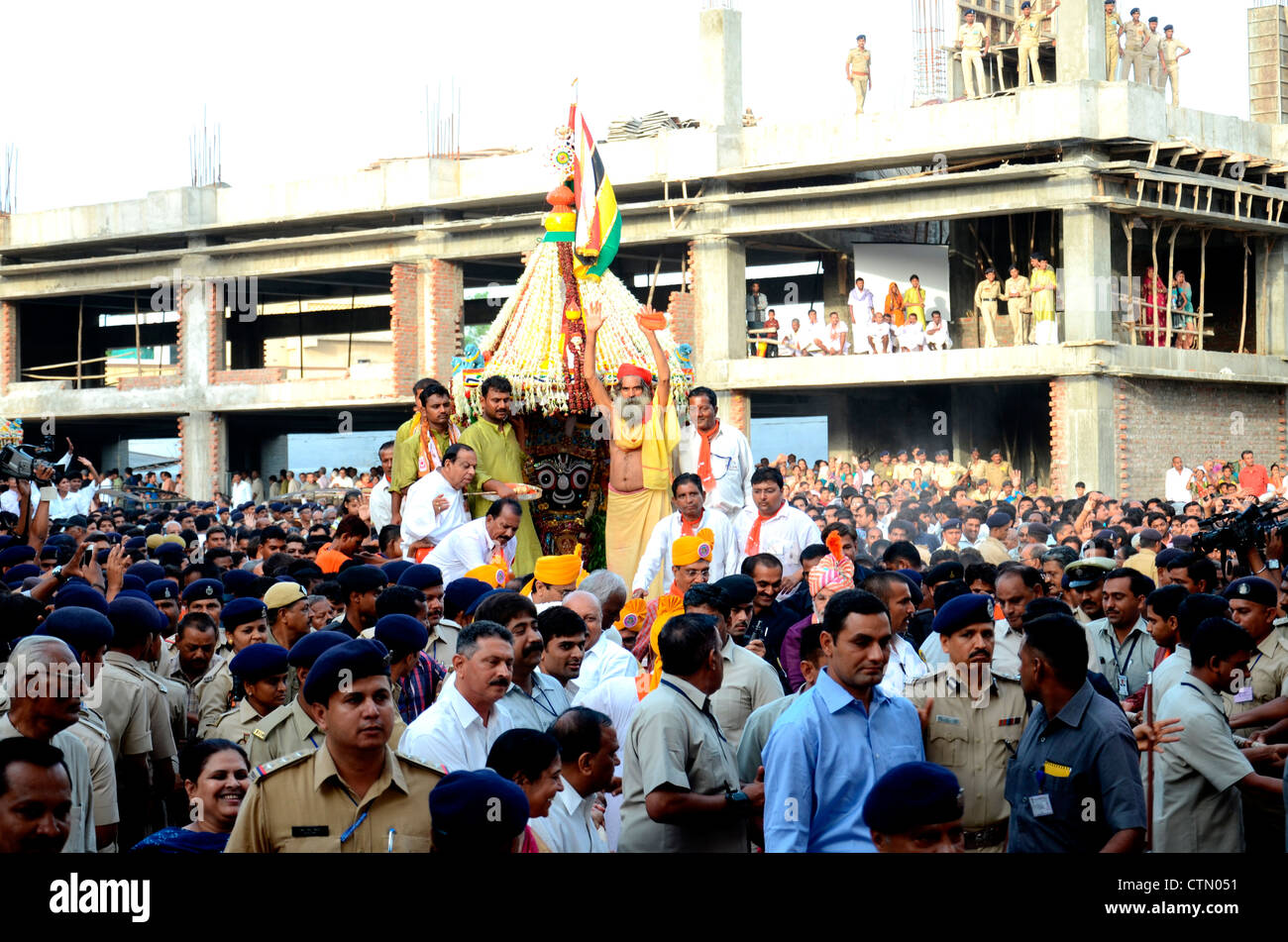 Rath Yatra Prozession in Ahmedabad, Gujarat, Indien Stockfoto Rath Yatra Prozession in Ahmedabad, Gujarat, Indien Stockfoto