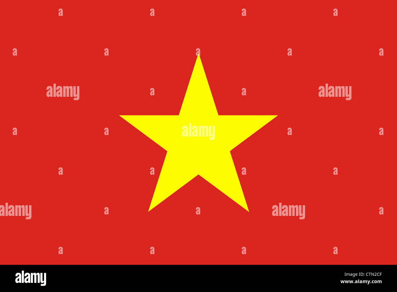 Die Flagge Vietnams offiziell die Sozialistische Republik Vietnam ist ein südostasiatisches Land an der Küste des Südchinesischen Meeres Stockfoto