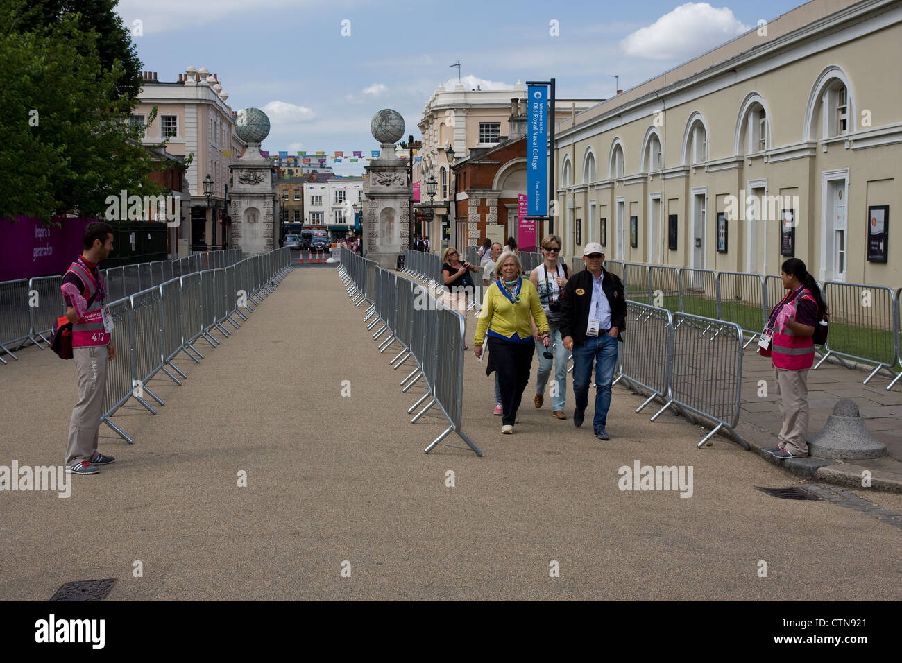 Eingang Greenwich Austragungsort der Olympischen Spiele Stockfoto