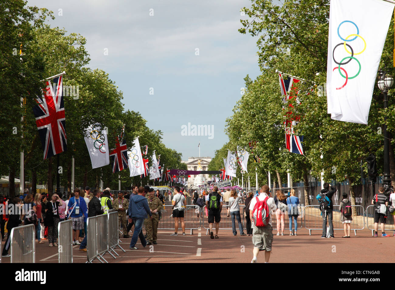 Olympische Spiele London 2012 Austragungsort der Herren Radsport Straßenrennen auf The Mall, London, England, U.K Stockfoto