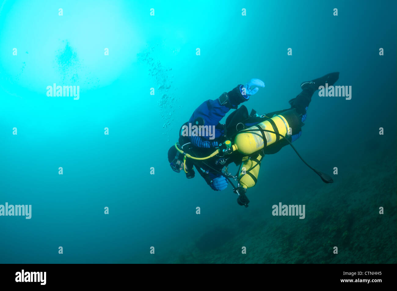 Tauchen in den Baikalsee, Sibirien, der Russischen Föderation, Eurasien. Stockfoto
