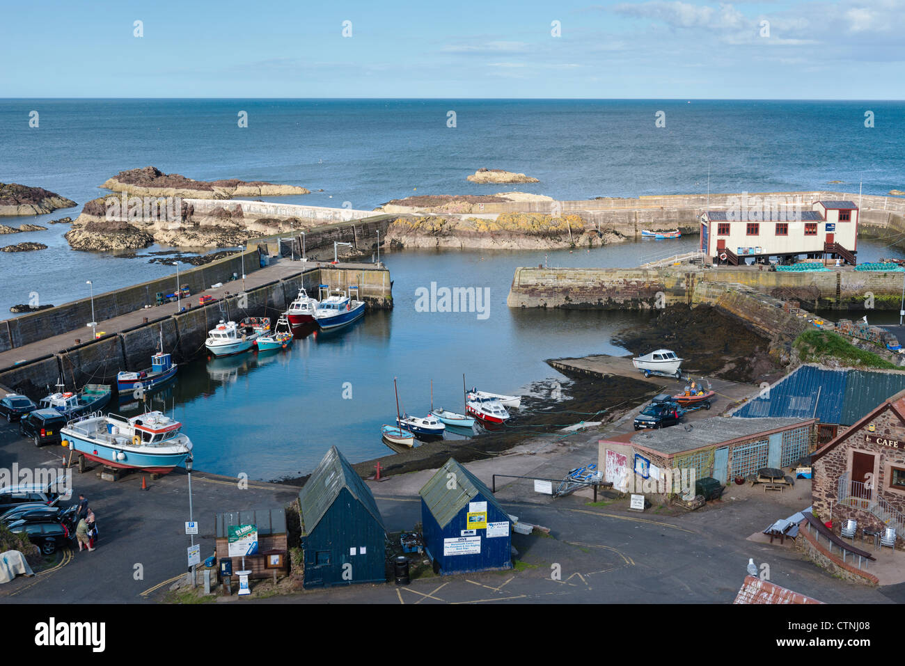 St. Abbs Hafen Stockfoto