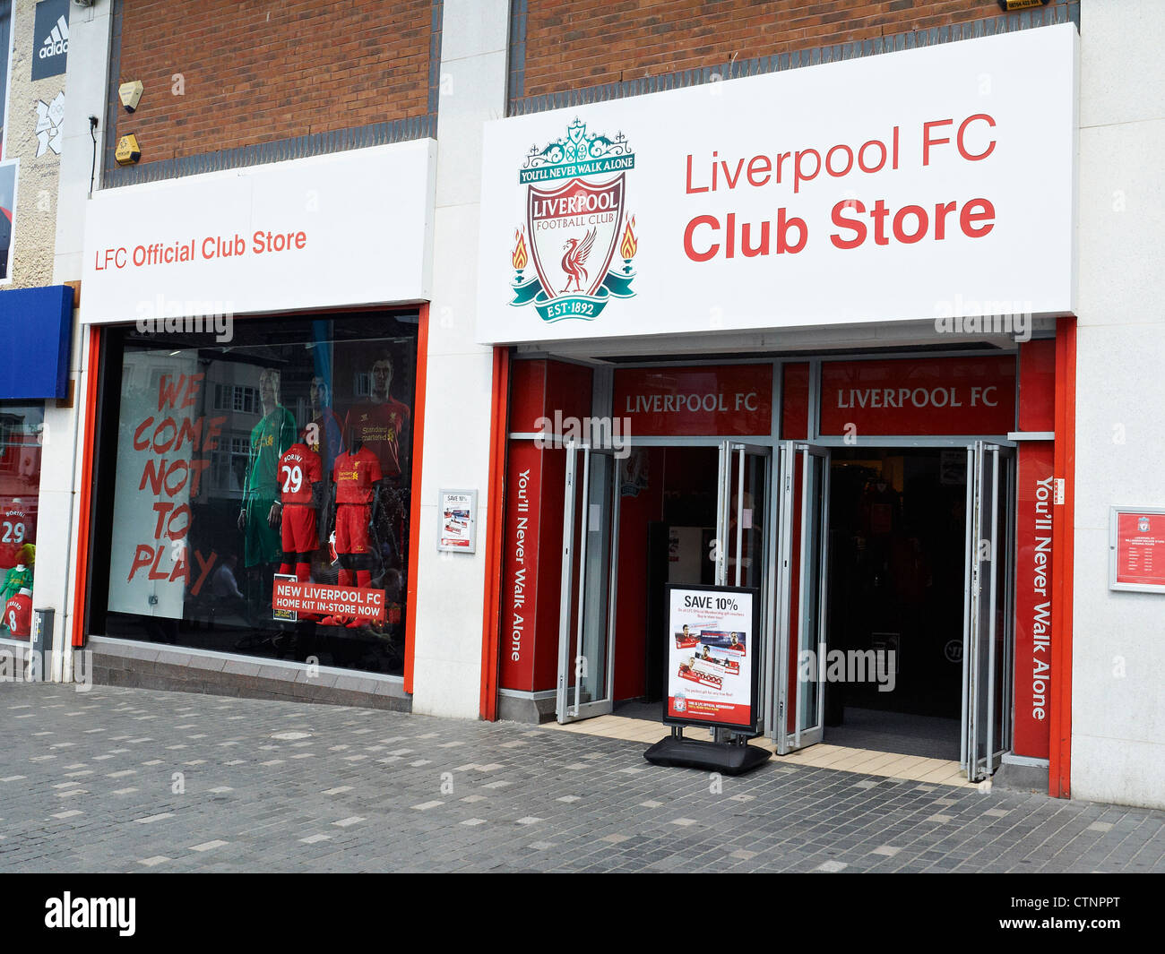 Liverpool Football Club Shop in Liverpool UK Stockfoto