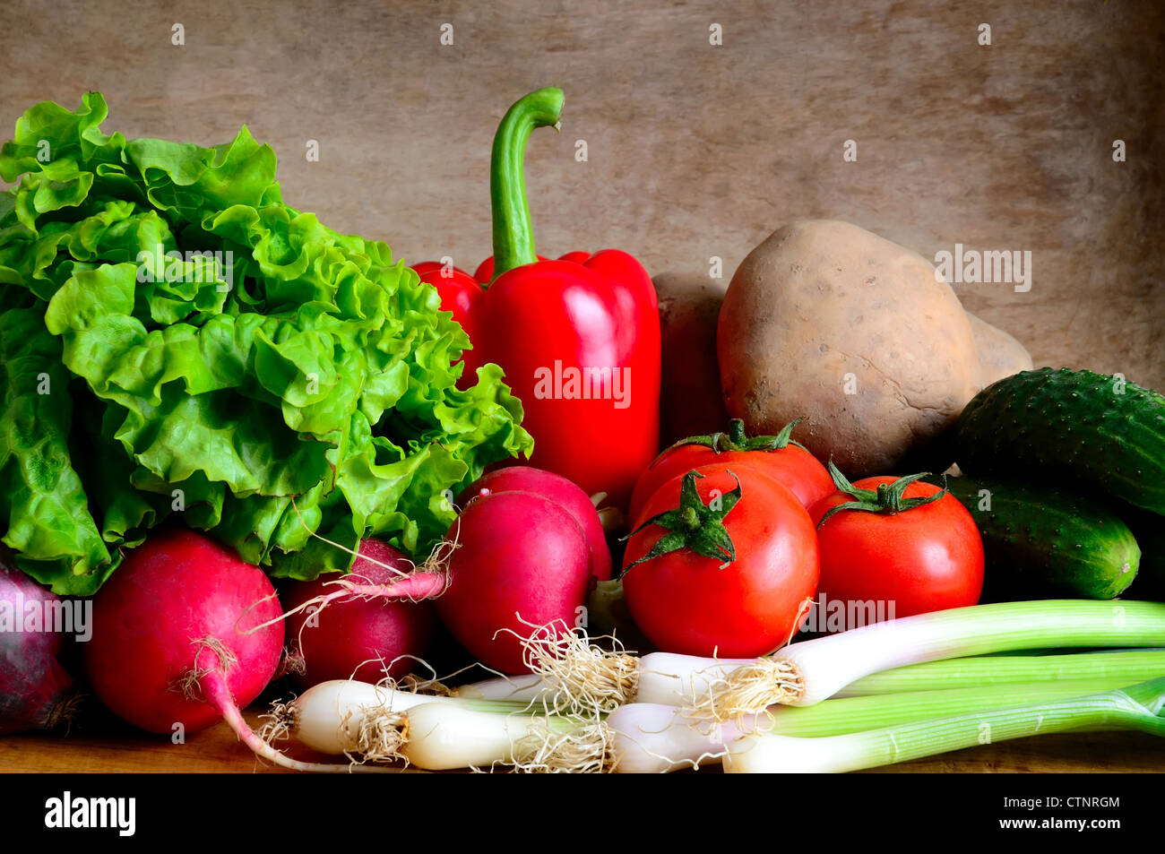 Stillleben mit frischem Bio-Gemüse Stockfoto