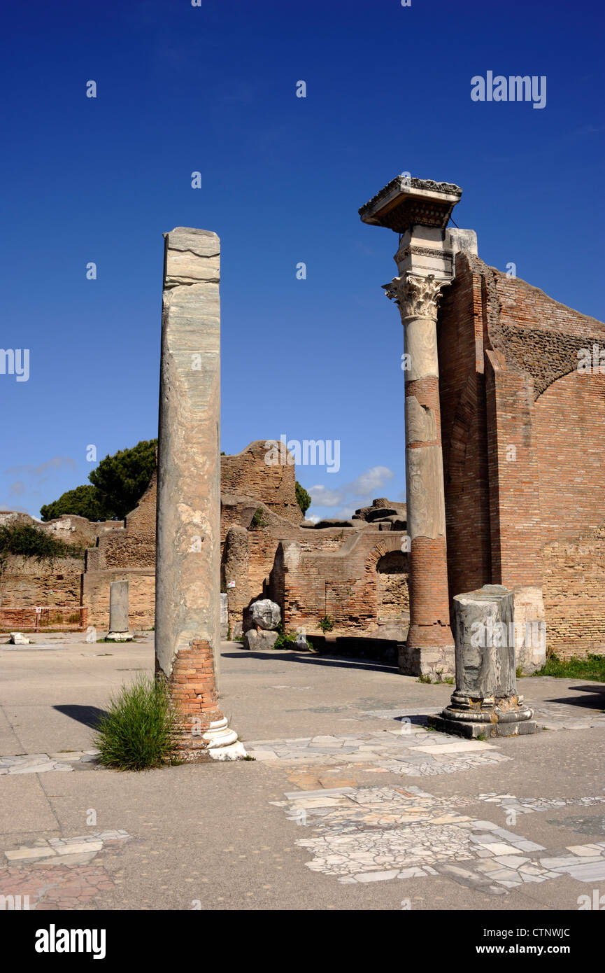 Italien, Rom, Ostia Antica, Thermalbad des Forums Stockfoto